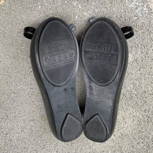 MEL By MELISSA Girls Ultra Girl Bow Shoes 12 Black Slip On Jelly Wedge Shoe Girl - Picture 7 of 9